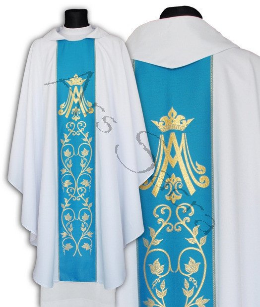 Chasuble gothique mariale  085-BN