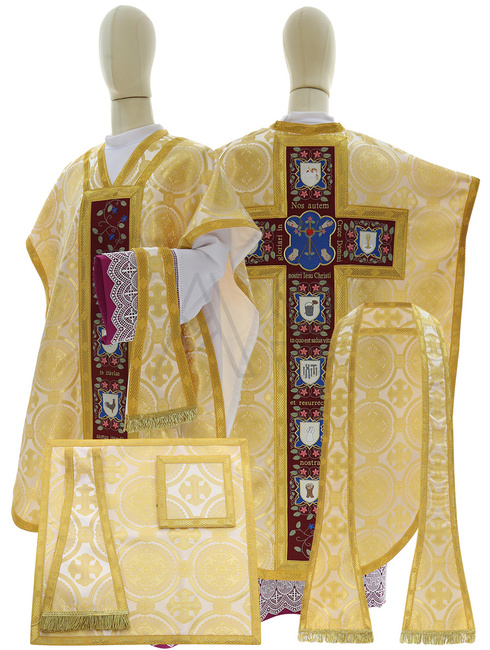 Silk chasuble "Passion and Resurrection of Jesus Christ" F820-K8
